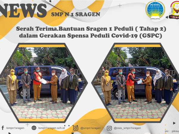 Serah Terima Bantuan Sragen 1 Peduli ( Tahap 2) dalam Gerakan Spensa Peduli Covid-19 (GSPC)